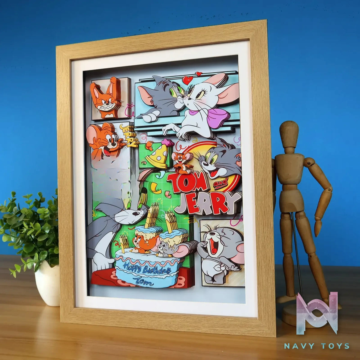 KALA HOME Studio – Tom and Jerry Multiple Characters 3D Decorative Painting Tom and Jerry
