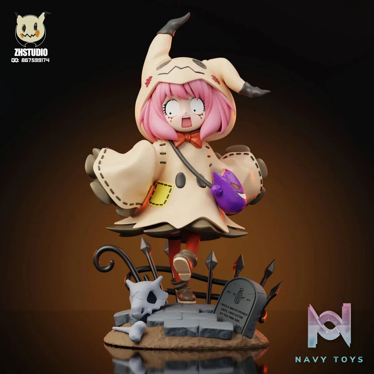 ZH Studio - Anya Forger COS Mimikyu Halloween Limited resin statue Navy Toys anime figure