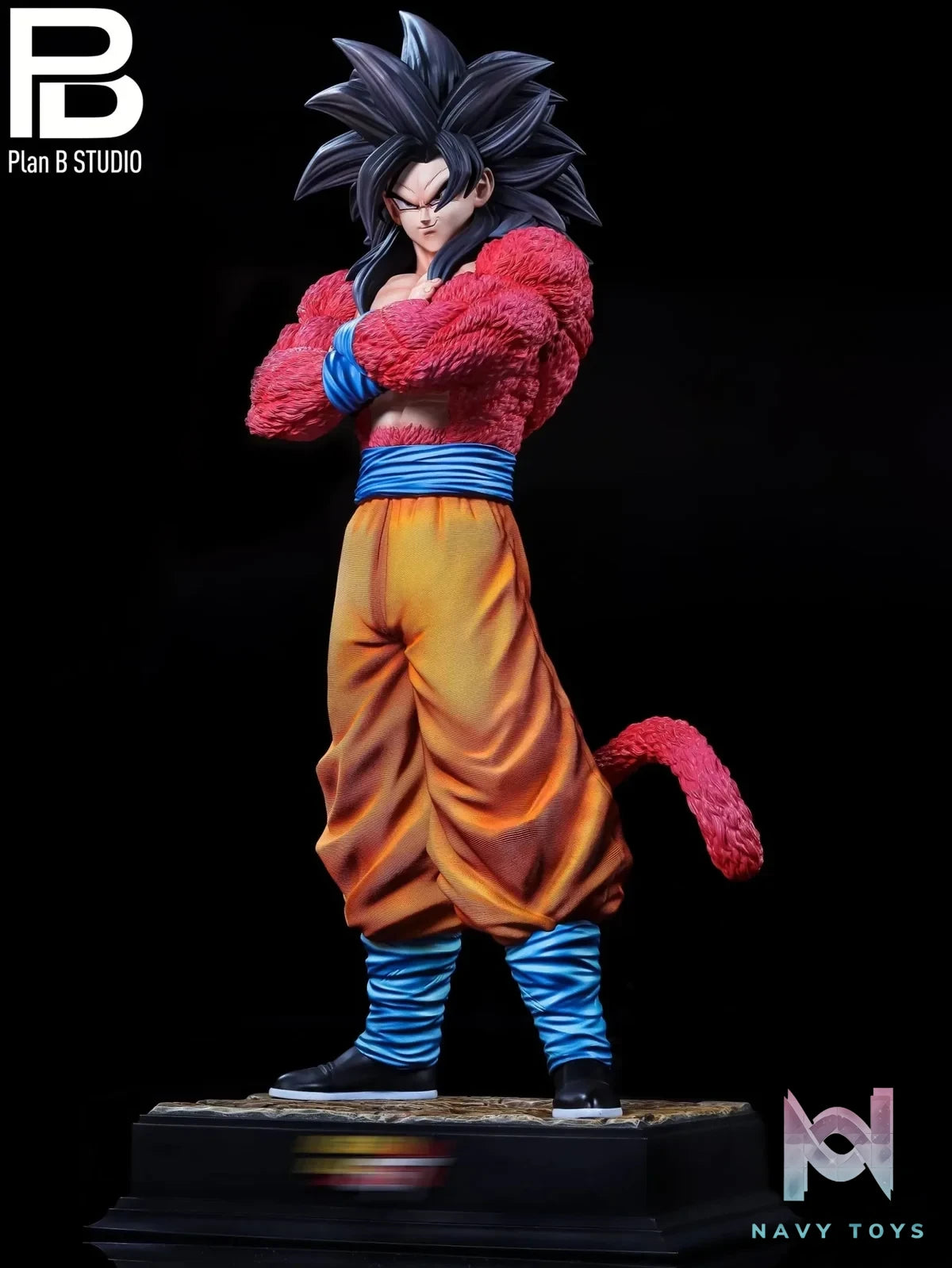 PlanB Studio - Dragon Ball Super Saiyan 4 Goku & Super Saiyan 4 Goku Bust resin statue Navy Toys anime figure
