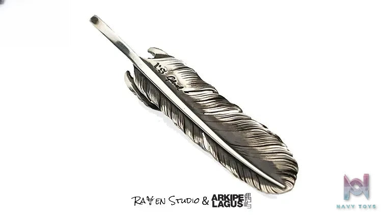 Raven Studio (silver jewelry) – “Guardian Feather” Indian Style Feather Pendant Original