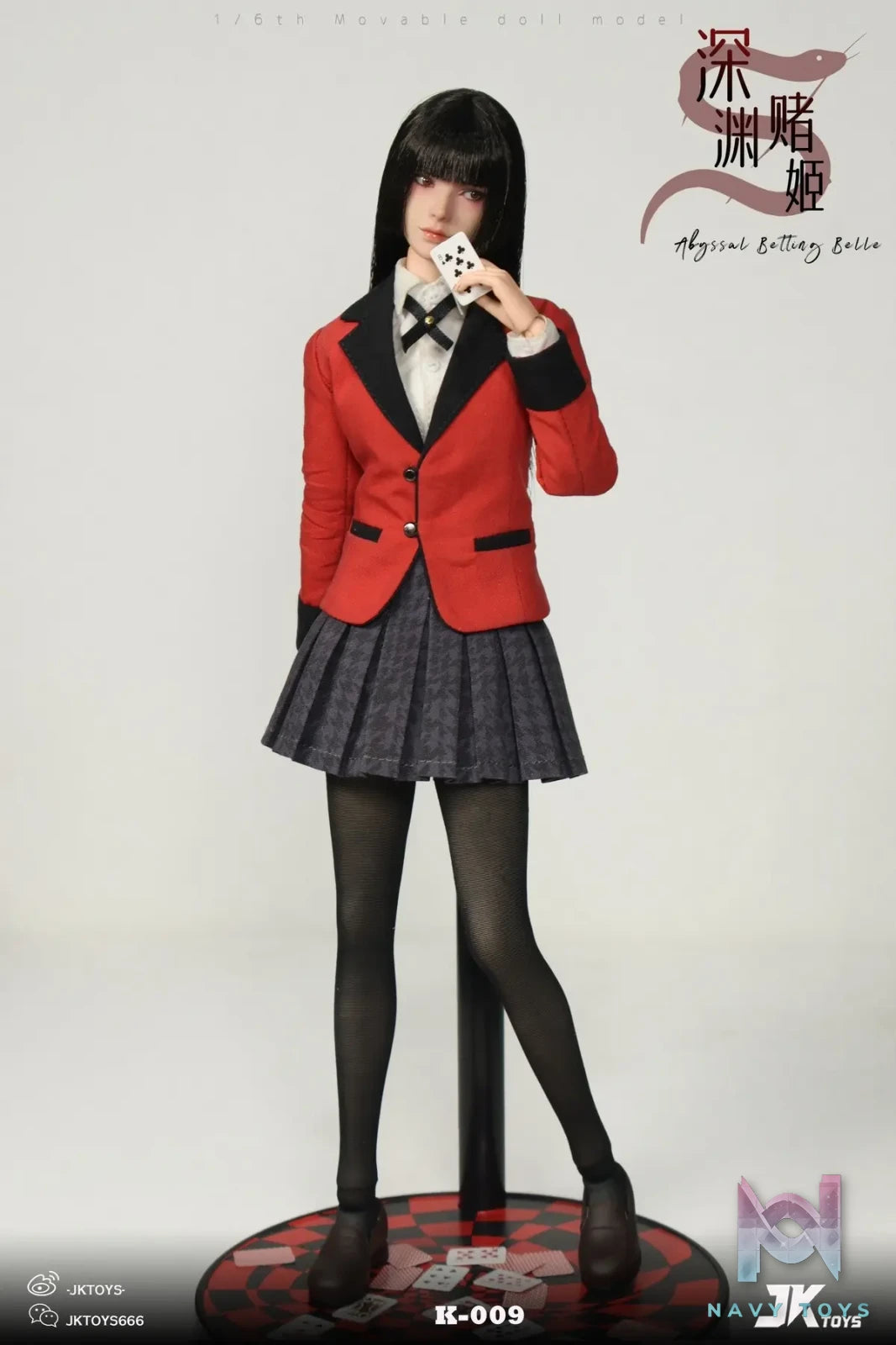 JKTOYS – Kakegurui 1/6 Abyssal Betting Belle Yumeko Movable Eye Hair Implant Head K-009