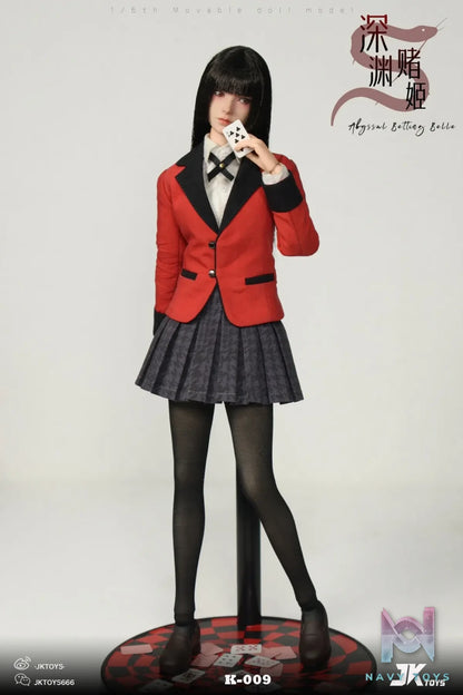 JKTOYS – Kakegurui 1/6 Abyssal Betting Belle Yumeko Movable Eye Hair Implant Head K-009