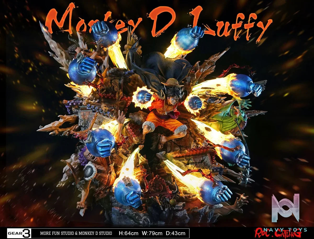 Luffy Gear 3 resin statue More Fun x Monkey D Studio anime figure