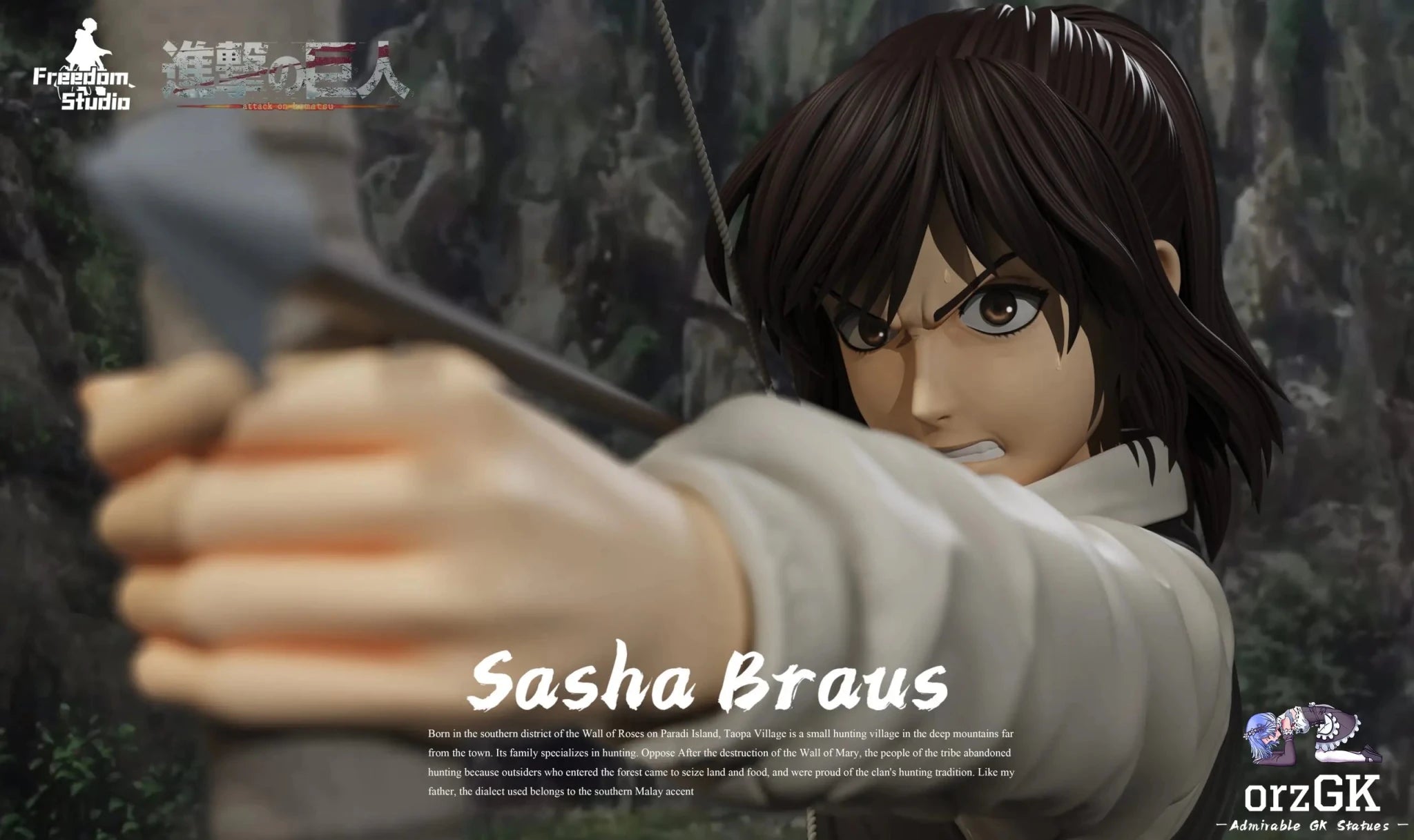 Freedom Studio - Attack on Titan Archery - Sasha Braus resin statue Navy Toys anime figure