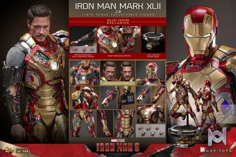 Hottoys Studio – Marvel Iron Man3 Iron Man Mark42 (2.0) MMS758D65 (Licensed)