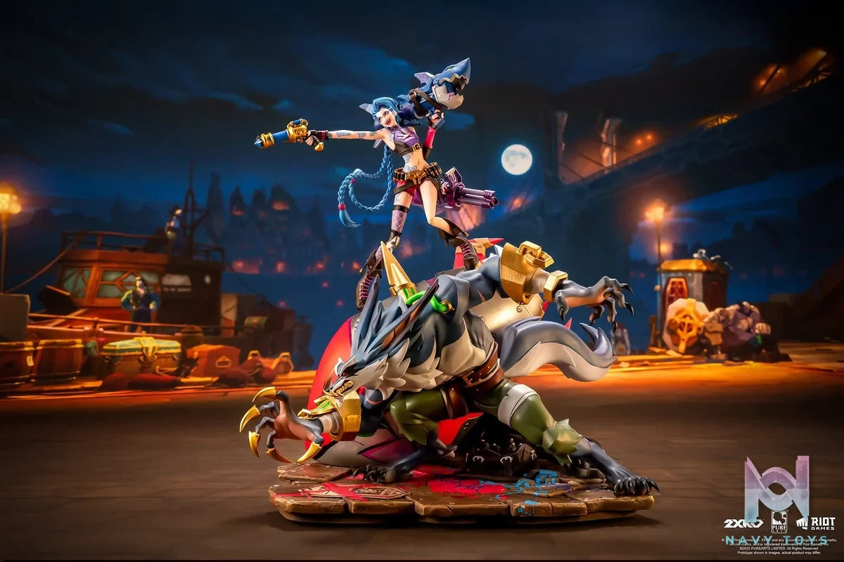 Ahri & Ekko VS Jinx & Warwick resin statue PureArts Studio anime figure