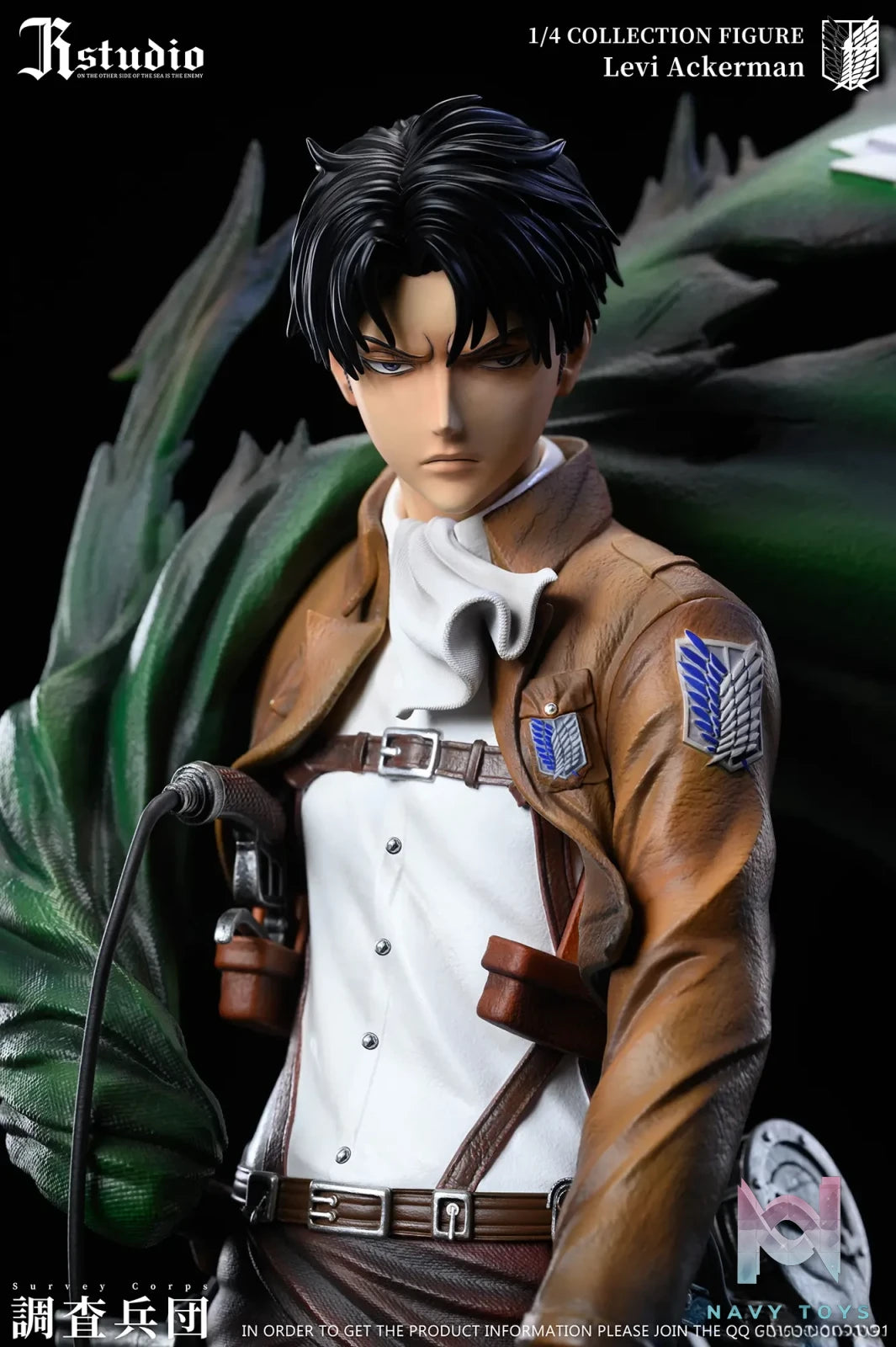 JR Studio - Attack on Titan Levi Ackerman & Erwin Smith resin statue Navy Toys anime figure