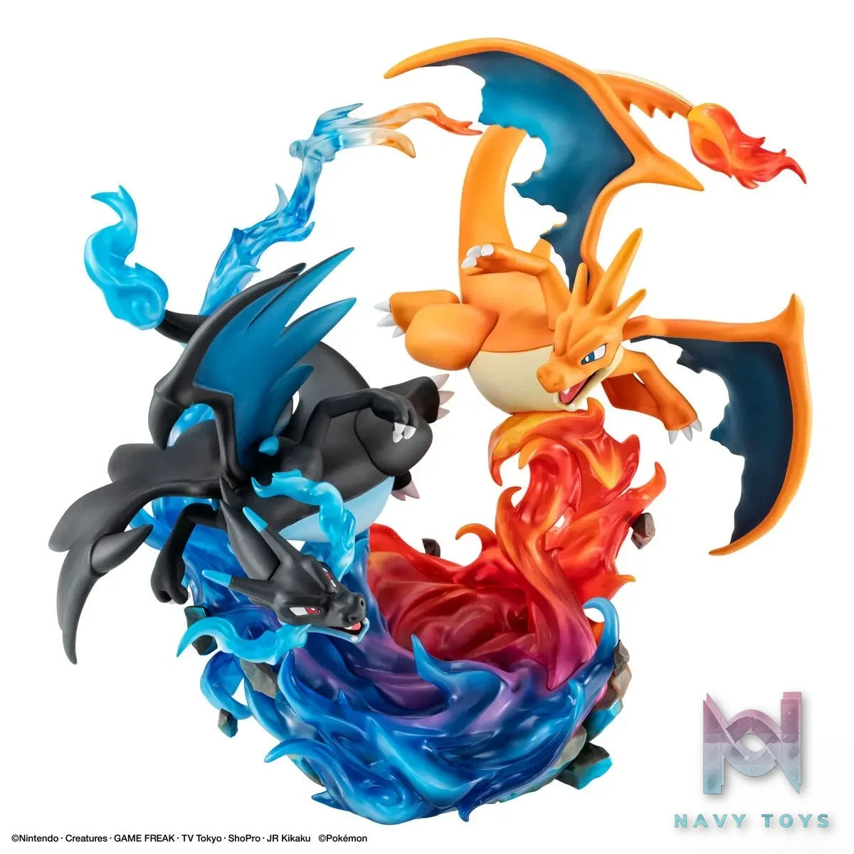 MegaHouse – G.E.M.EX Series Pokémon Mega Charizard X & Mega Charizard Y (Licensed)