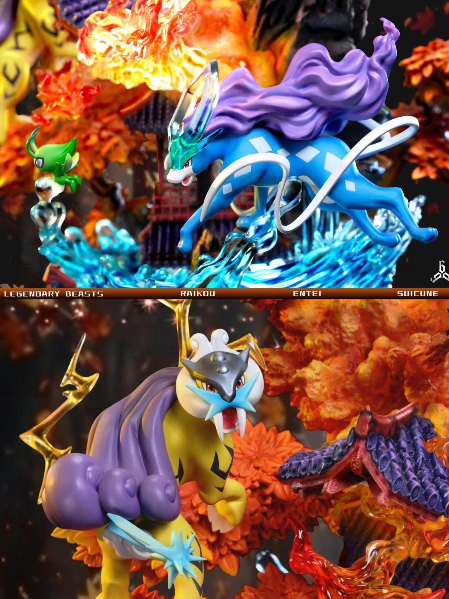 Entei & Raikou & Suicune - Pokemon - 666 Studio resin statue 666 Studio anime figure