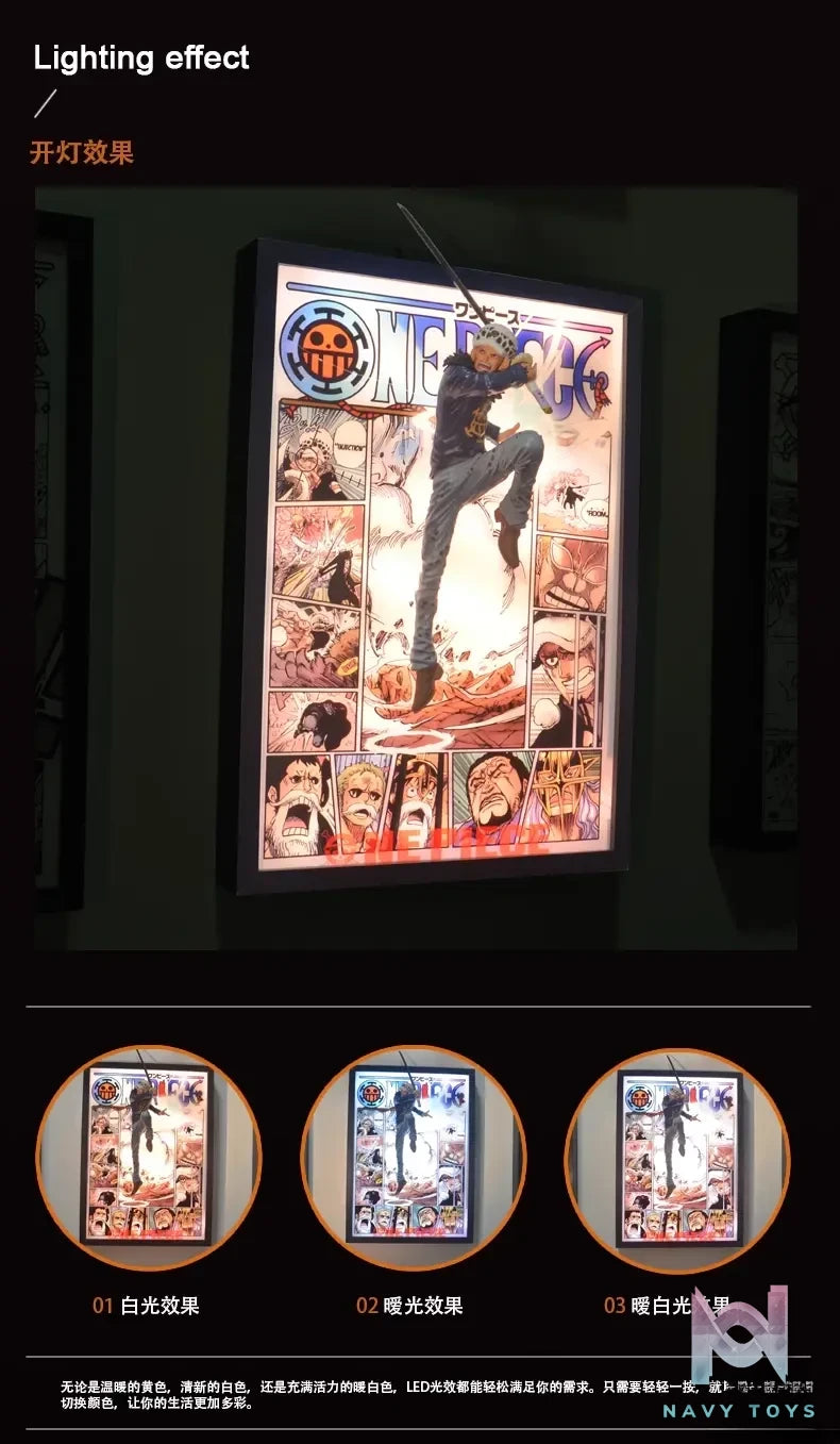 Time tree Studio – One Piece Zoro & Luffy & Sanji & Ace & Nami & Hancock & Law Decorative 3D Stereoscopic Painting