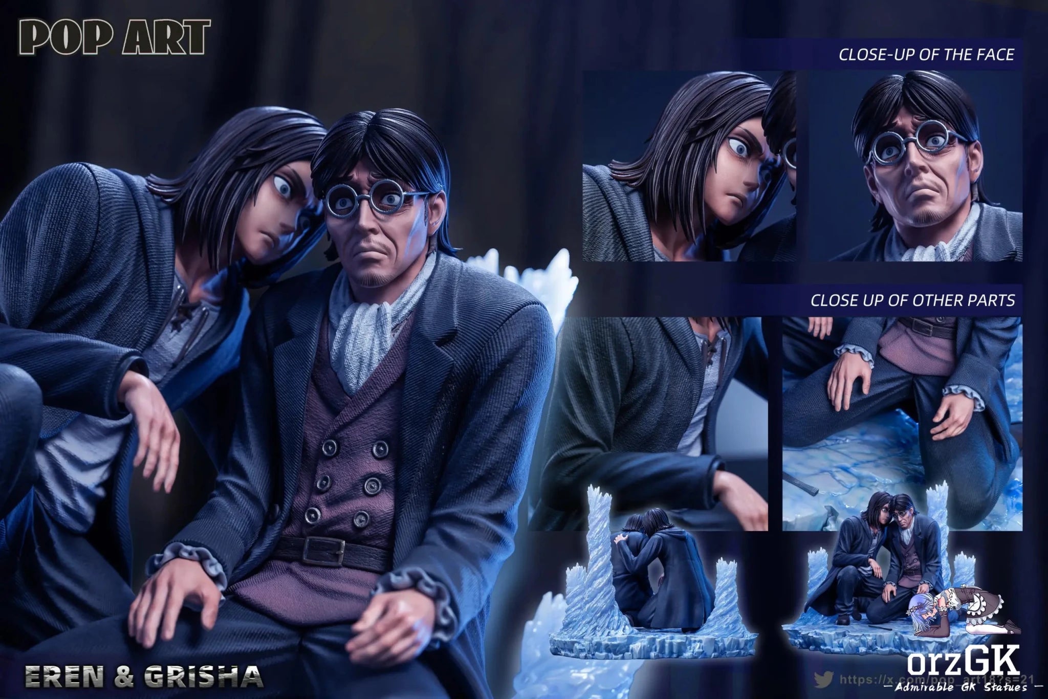 POP.ART Studio - Eren X Grisha Attack on Titan resin statue Navy Toys anime figure
