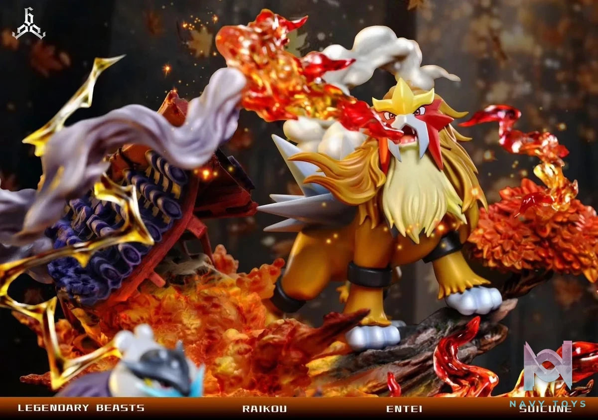 Entei & Raikou & Suicune resin statue 666 Studio anime figure