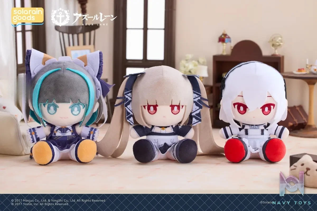 Solarain Toys – Azur Lane Cheshire × Formidable × Sirius PuniPuni Sitting Plush Doll (Licensed)