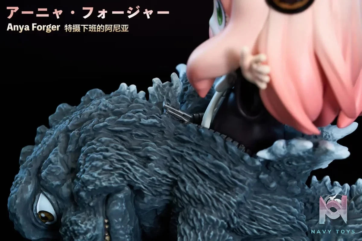 Hard Shell Studio - Spy x Family & Pokemon Pikachu and Anya cosplay Big Monster Series randomly interrupts Anya leaving the set after work resin statue Navy Toys anime figure