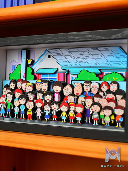Yu Zhi Jiang Studio – Chibi Maruko-chan Multiple Characters 3D Decorative Painting Chibi Maruko-chan