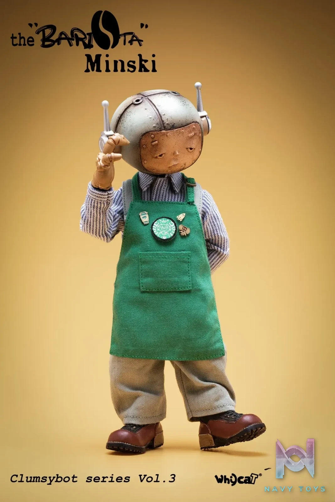 Whycat Studio & GEARHEADTOYS Studio – ClumsyBot Series 3 Barista Minski GHT005 (Licensed)