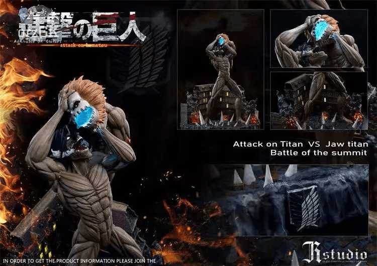 JR Studio - Attack on Titan VS Jaw titan Battle of the summit resin statue Navy Toys anime figure