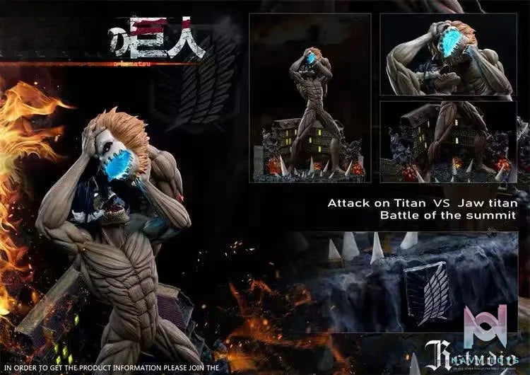 JR Studio - Attack on Titan VS Jaw titan Battle of the summit resin statue Navy Toys anime figure