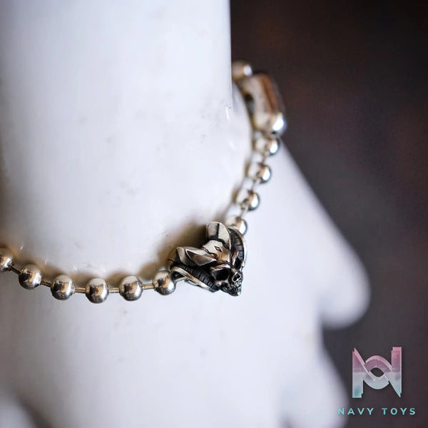Raven Studio (silver jewelry) – “Bound” 4mm Satan Goat Skull Ball Bracelet Original