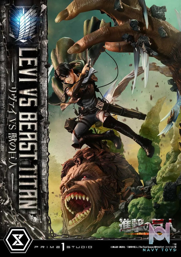 Prime 1 Studio – Ultimate Premium Masterline TV animation Attack On Titan Levi versus Beast Titan UPMAOT-02 UPMAOT-02S (Licensed)