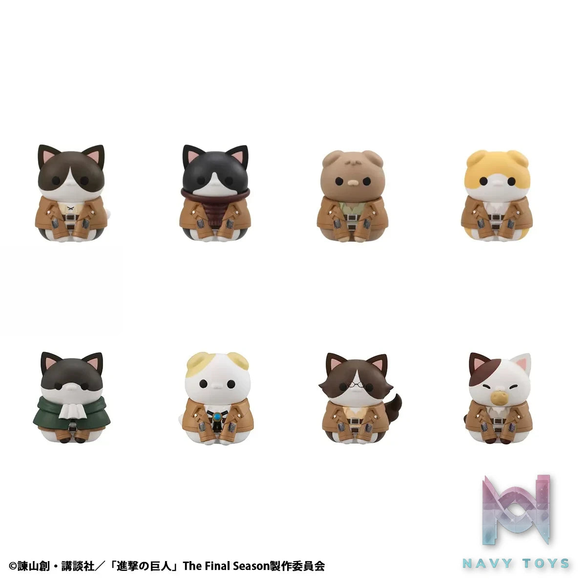 Megahouse – MEGA CAT PROJECT Attack on Titan Shingeki no Nyanko Survey Corps Group danyan! 8Pack BOX (Licensed)
