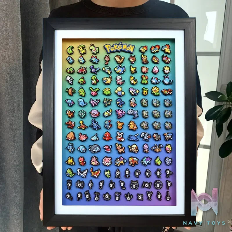 KALA HOME Studio – Generation II Pokémon Pixel Art 3D Decorative Painting Pokémon