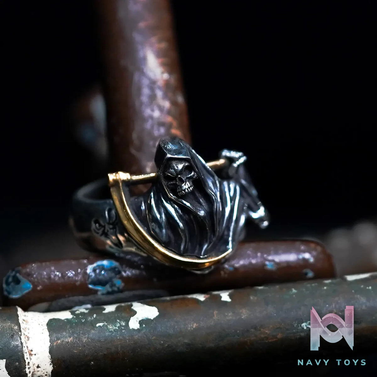 Raven Studio (silver jewelry) – Exclusive Dark Style Harvest Gothic Reaper Handmade Pinky Ring Original