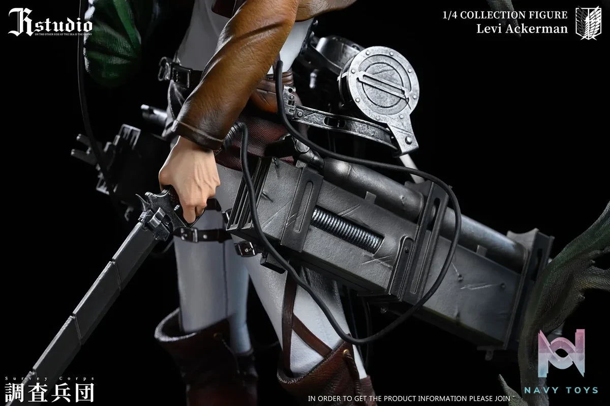 JR Studio - Attack on Titan Levi Ackerman & Erwin Smith resin statue Navy Toys anime figure