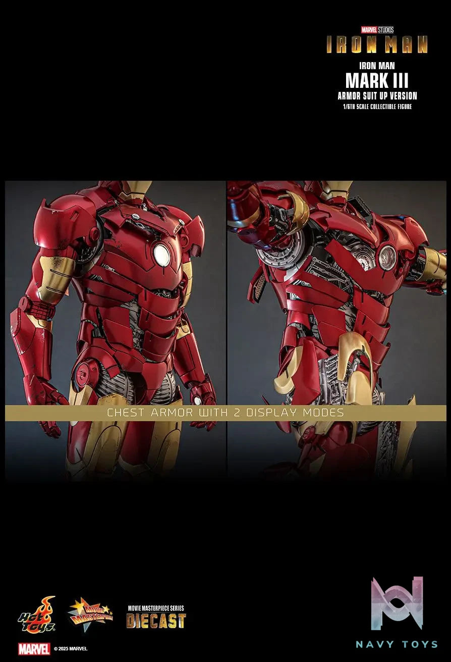Hottoys – Iron Man Mark III (Armor Suit Up Version) 1/6th scale Collectible Figure MMS825D72 (Licensed)