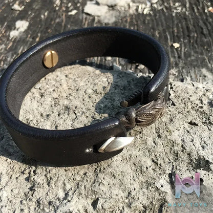 Raven Studio (silver jewelry) – Claw & Skull Leather Bracelet Original