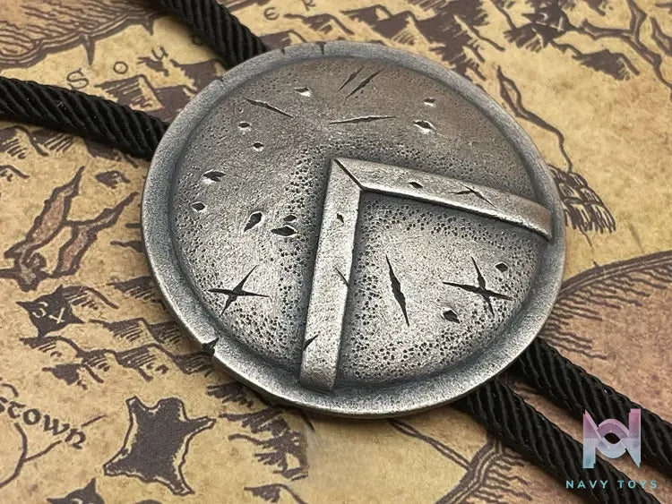 Shou Jiang Studio – Custom Original Design Spartan Shield Sterling Silver Bolo Tie Pendant Original