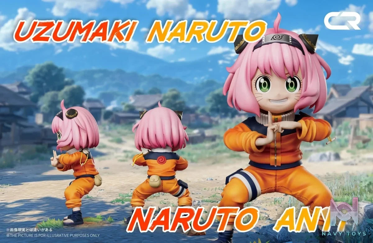 CR Studio - Spy x Family Anya cos Uzumaki Naruto Kage Bunshin resin statue Navy Toys anime figure