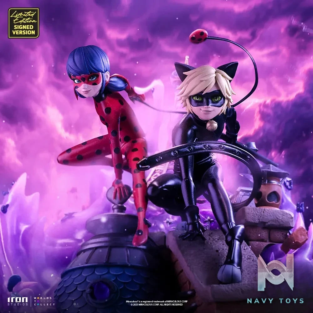 Iron Studio – Lady Bug and Cat Noir Miraculous 10th Anniversary Signed Edition – Deluxe Art Scale 1/10 Statue (Licensed)