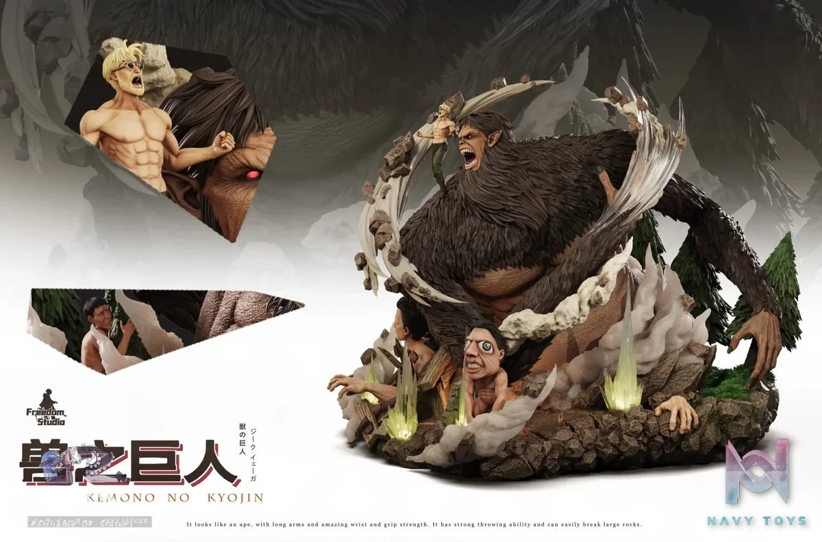 Freedom Studio - Attack on Titan 016 Zeke Yeager & Beast Titan resin statue Navy Toys anime figure