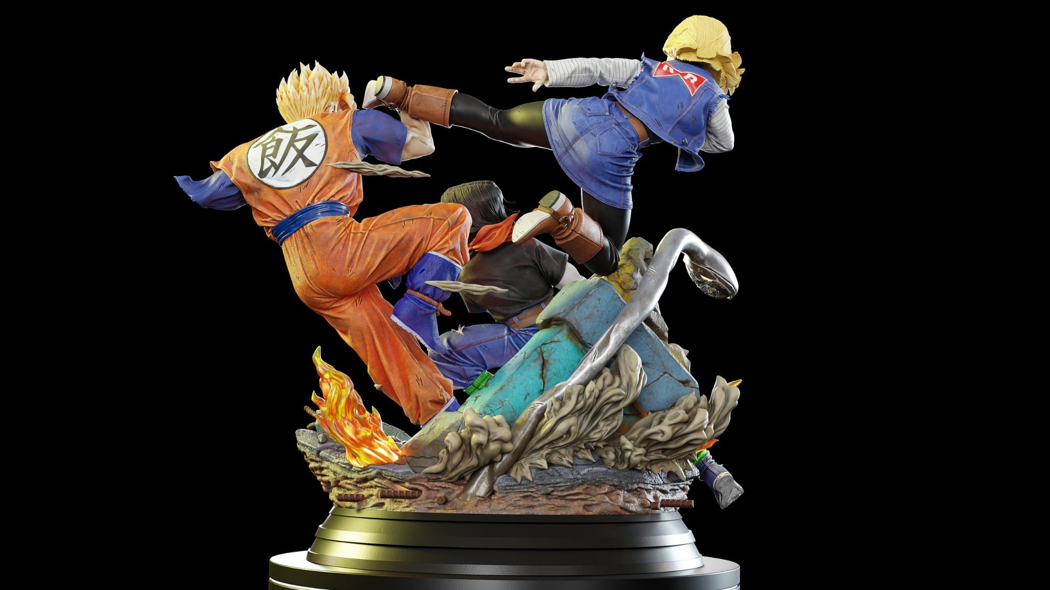 Gohan vs Androids - KD Collectibles resin statue kd collectibles anime figure