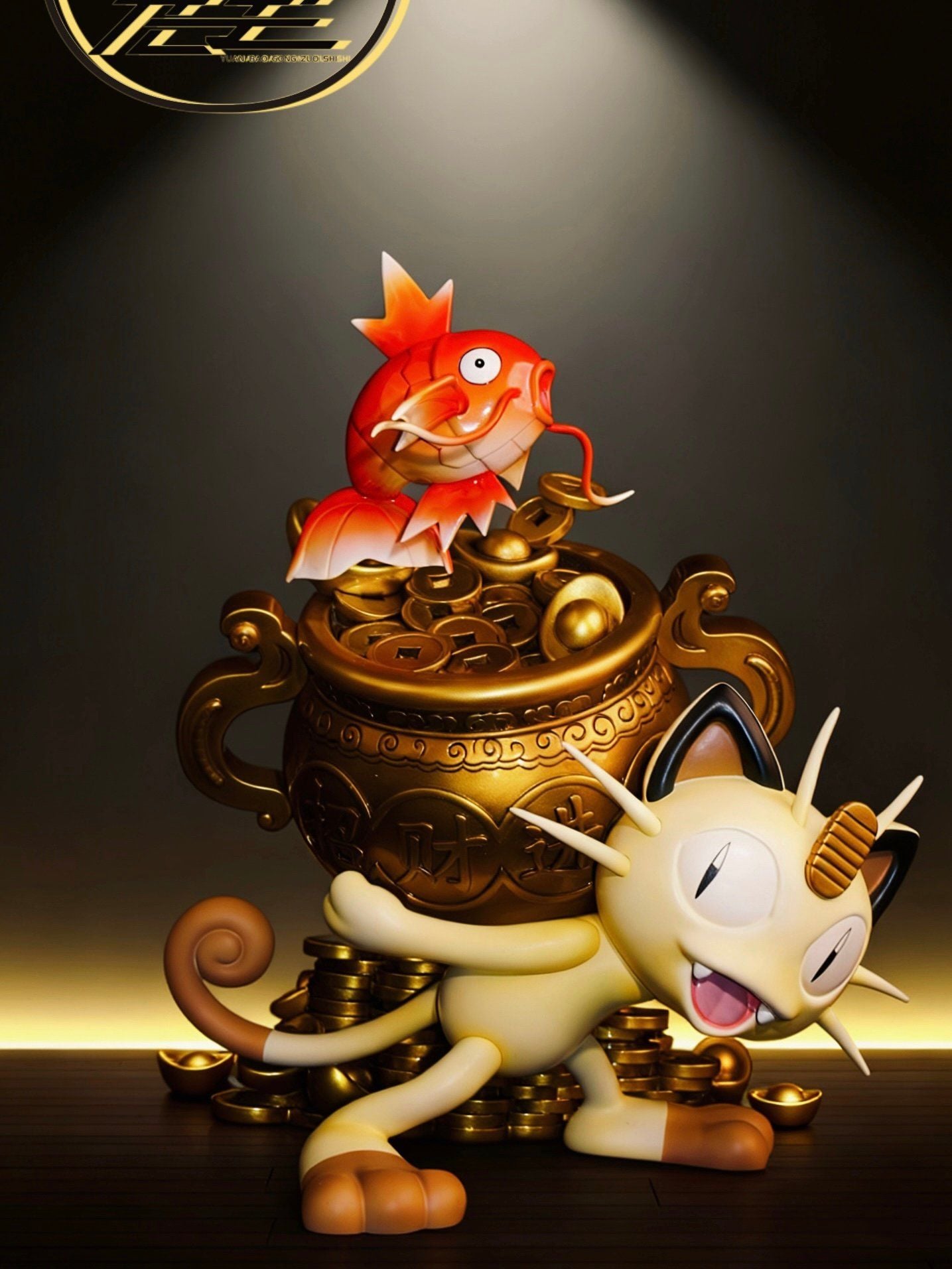 Fortune Cat and Koi Fish - Pokemon - Yuan Bao Studio resin statue Yuan Bao Studio anime figure