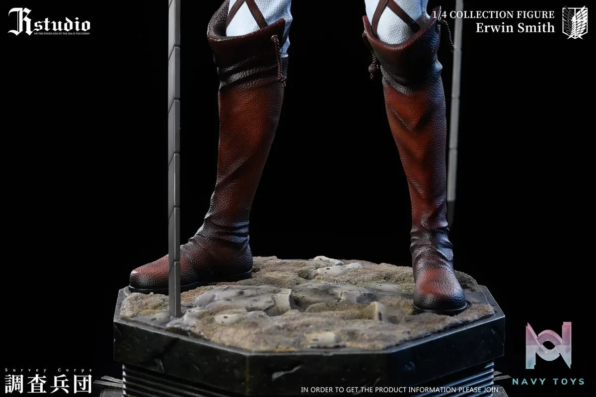 JR Studio - Attack on Titan Levi Ackerman & Erwin Smith resin statue Navy Toys anime figure