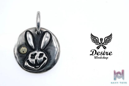 Raven Studio (silver jewelry) – Exclusive Original Design Anti-War Smiling Rabbit Pendant Original