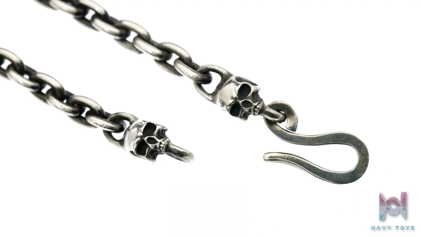 Raven Studio (silver jewelry) – 6.5mm Skull Curb Chain Necklace Original