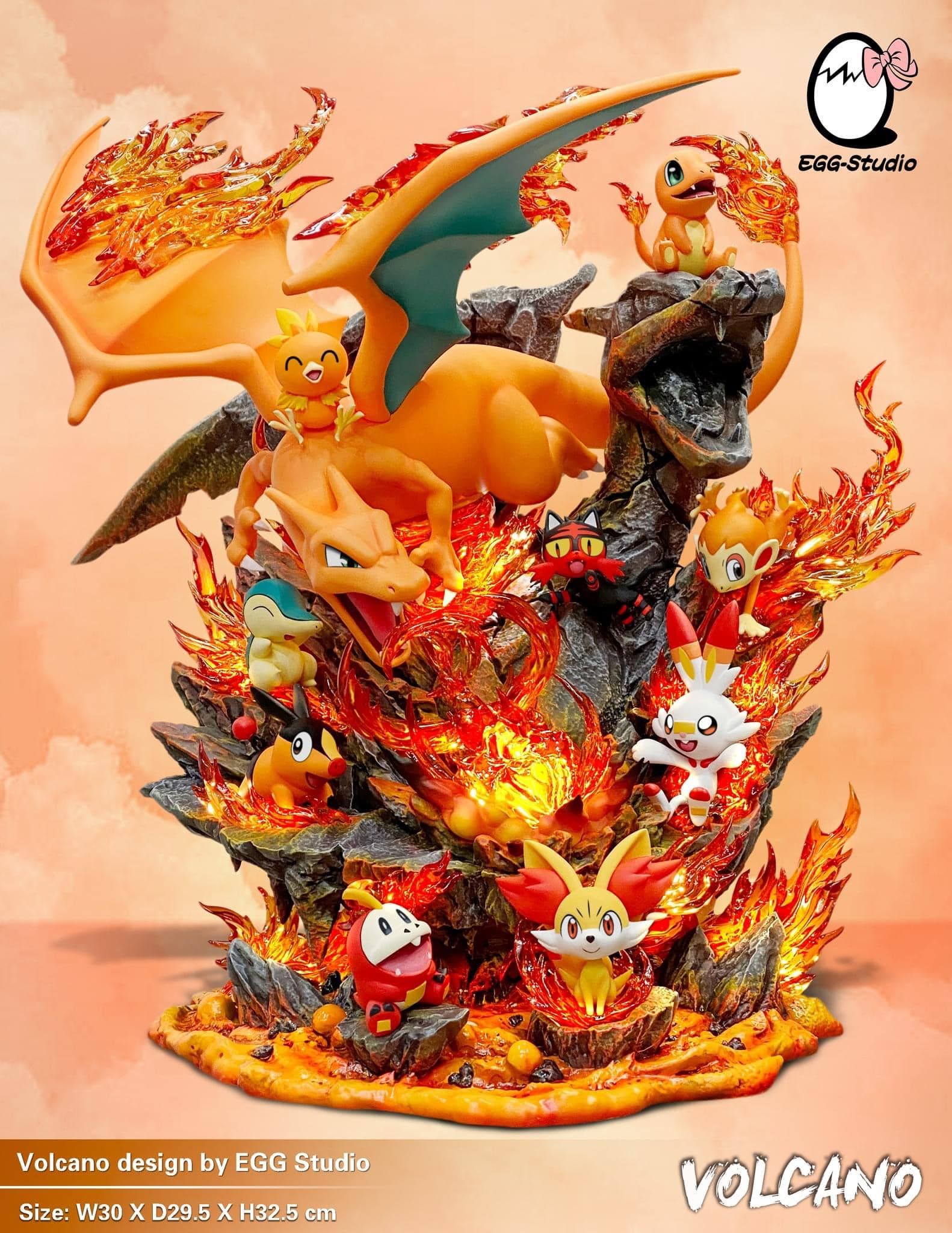 Volcano Family Chalizard Pokemon - Egg Studio resin statue egg studio anime figure