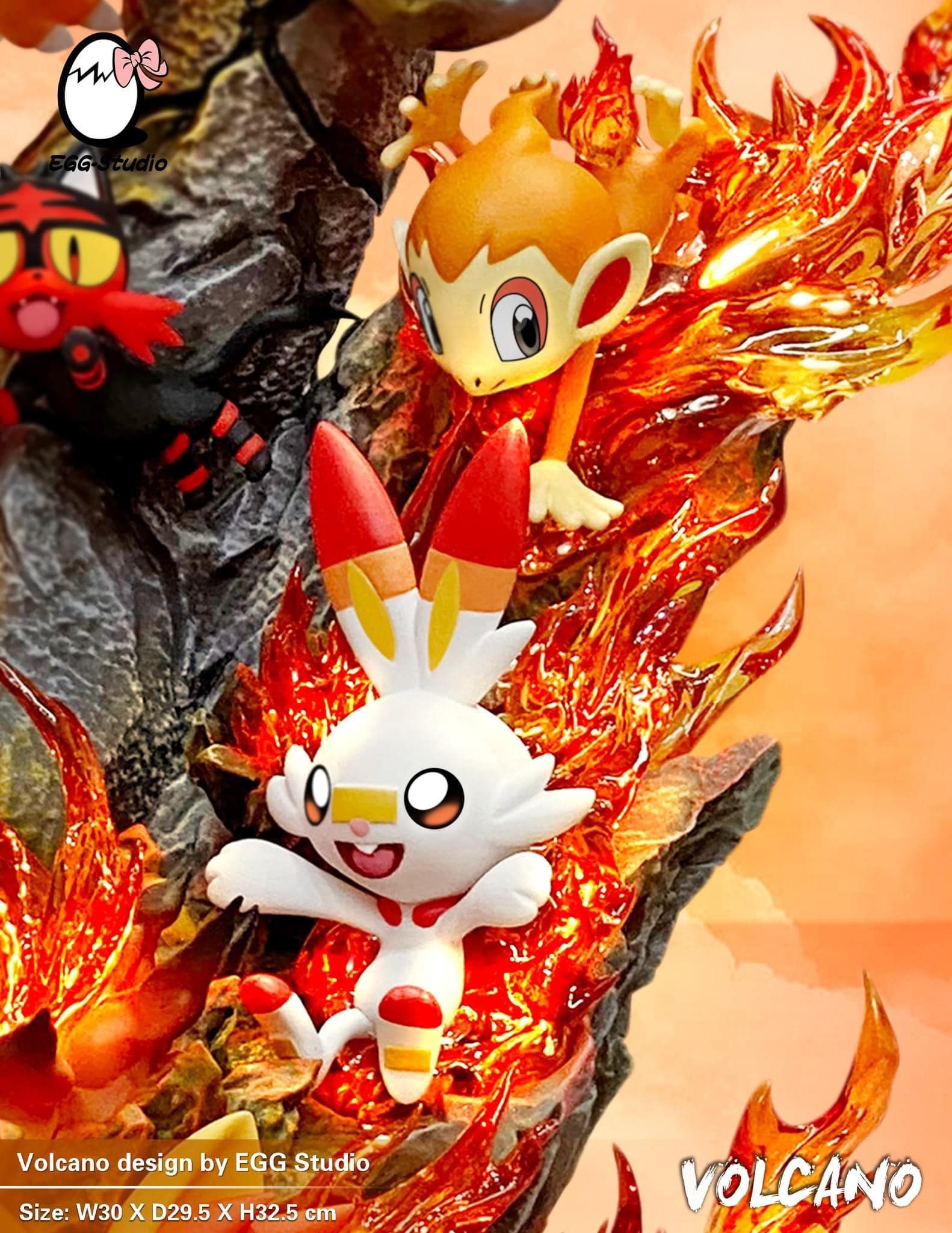 Volcano Family Chalizard Pokemon - Egg Studio resin statue egg studio anime figure
