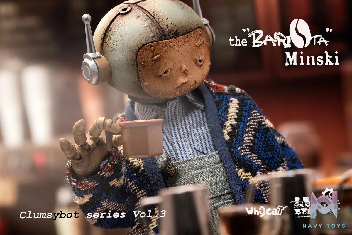 Whycat Studio & GEARHEADTOYS Studio – ClumsyBot Series 3 Barista Minski GHT005 (Licensed)
