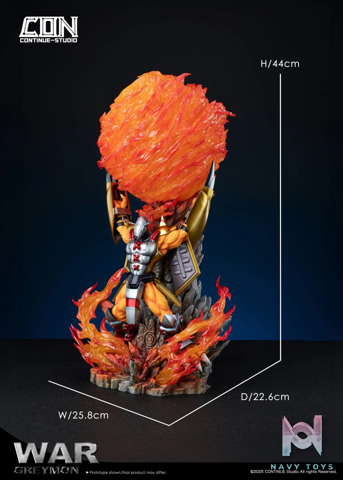 CONTINUE Studio – Digimon Light Sculpture Scene Series #1 War Greymon Gaia Energy Cannon