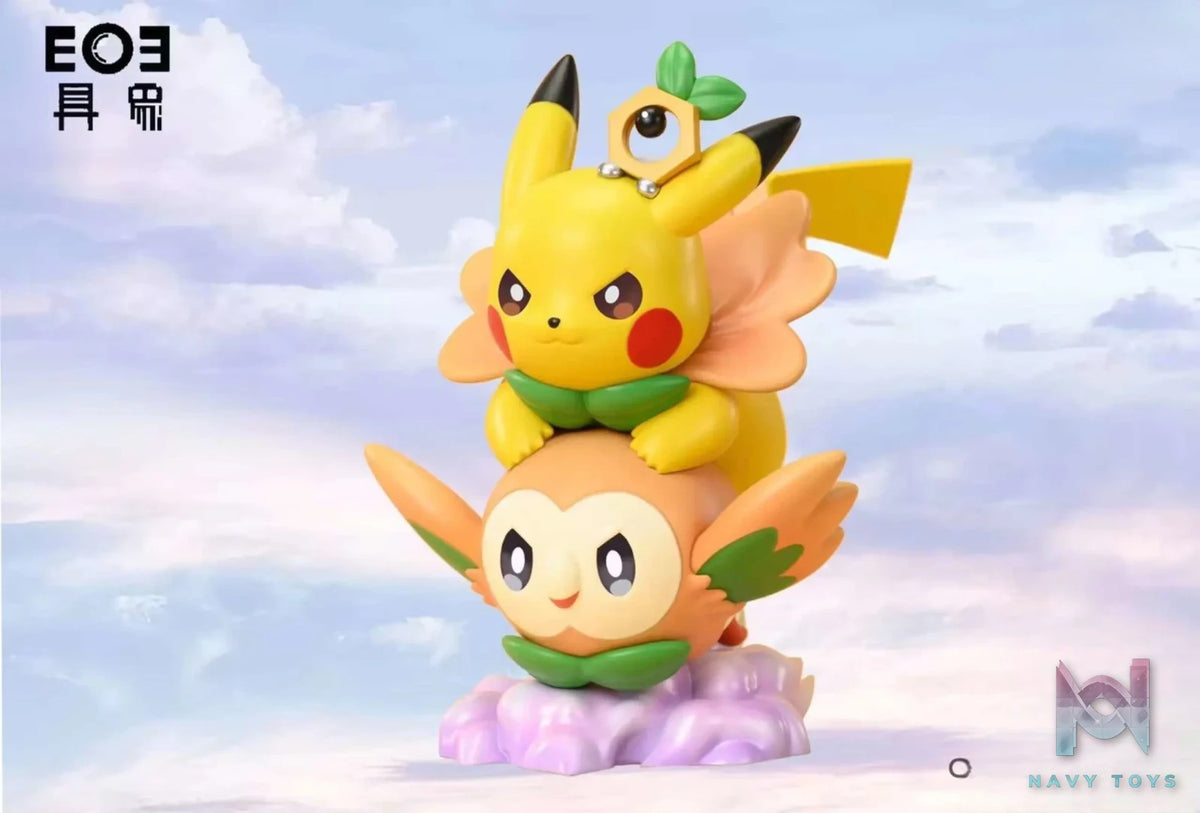 Ju Xiang Studio – Pokémon Soaring Set — Rowlet & Pikachu & Meltan