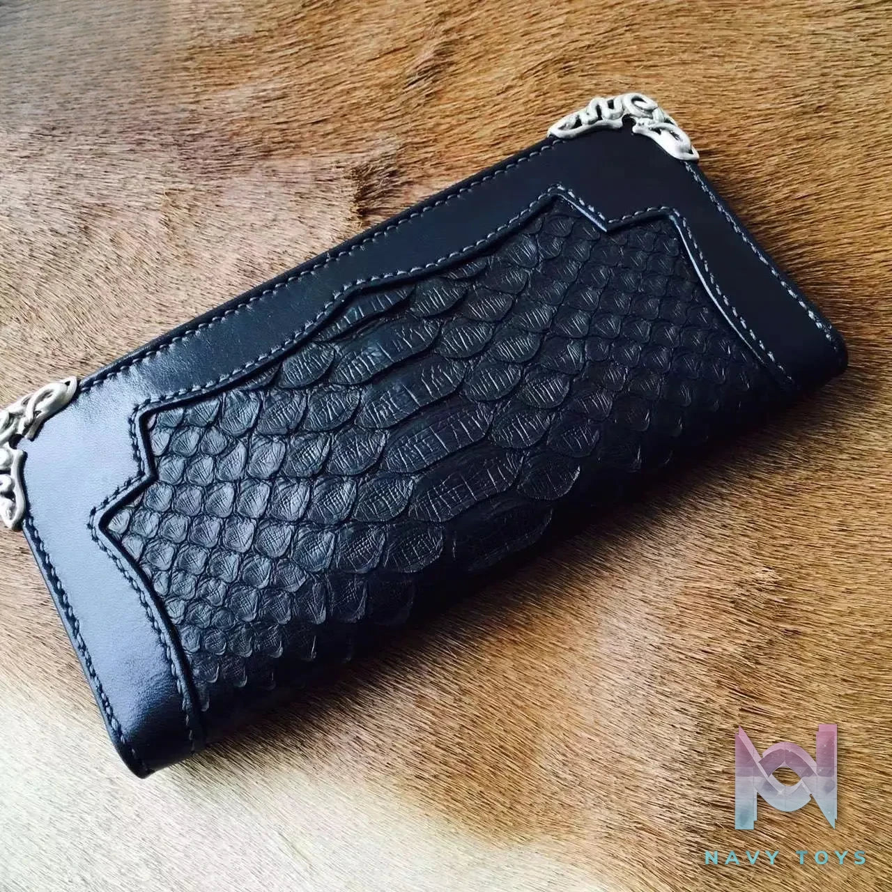 Raven Studio (silver jewelry) – Tochigi Leather Patchwork Python Skin Long Wallet Original