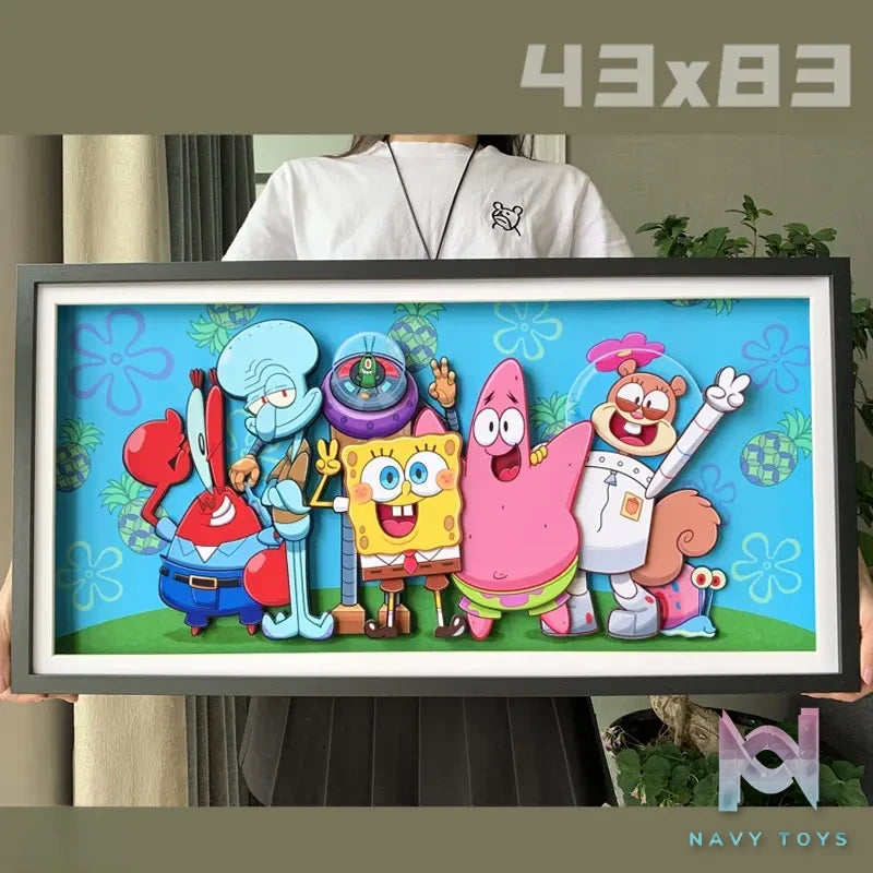 KALA HOME Studio – SpongeBob SquarePants Multiple Characters #01 3D Decorative Painting SpongeBob SquarePants