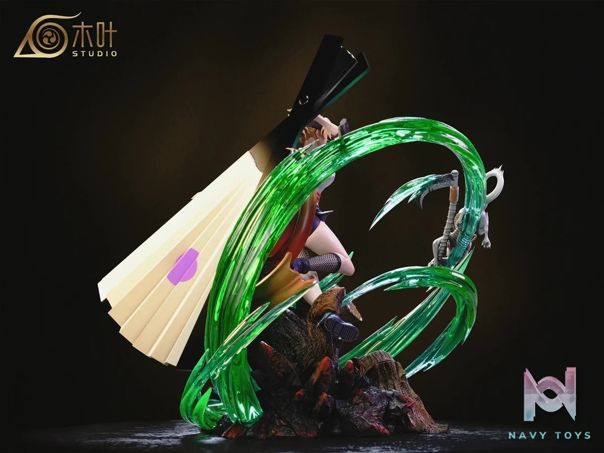 Konoha Studio - Naruto Beautiful Girl Light Sculpture Series 001 Temari - Temari+kamaitachi resin statue Navy Toys anime figure