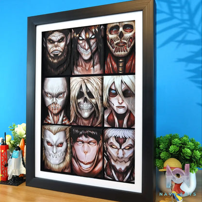 KALA HOME Studio – Attack on Titan Multiple Characters #04 Titan 3D Decorative Painting Attack on Titan