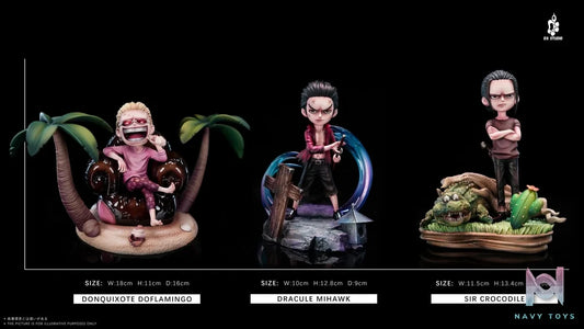 Childhood Doflamingo & Crocodile & Mihawk resin statue DX studio anime figure