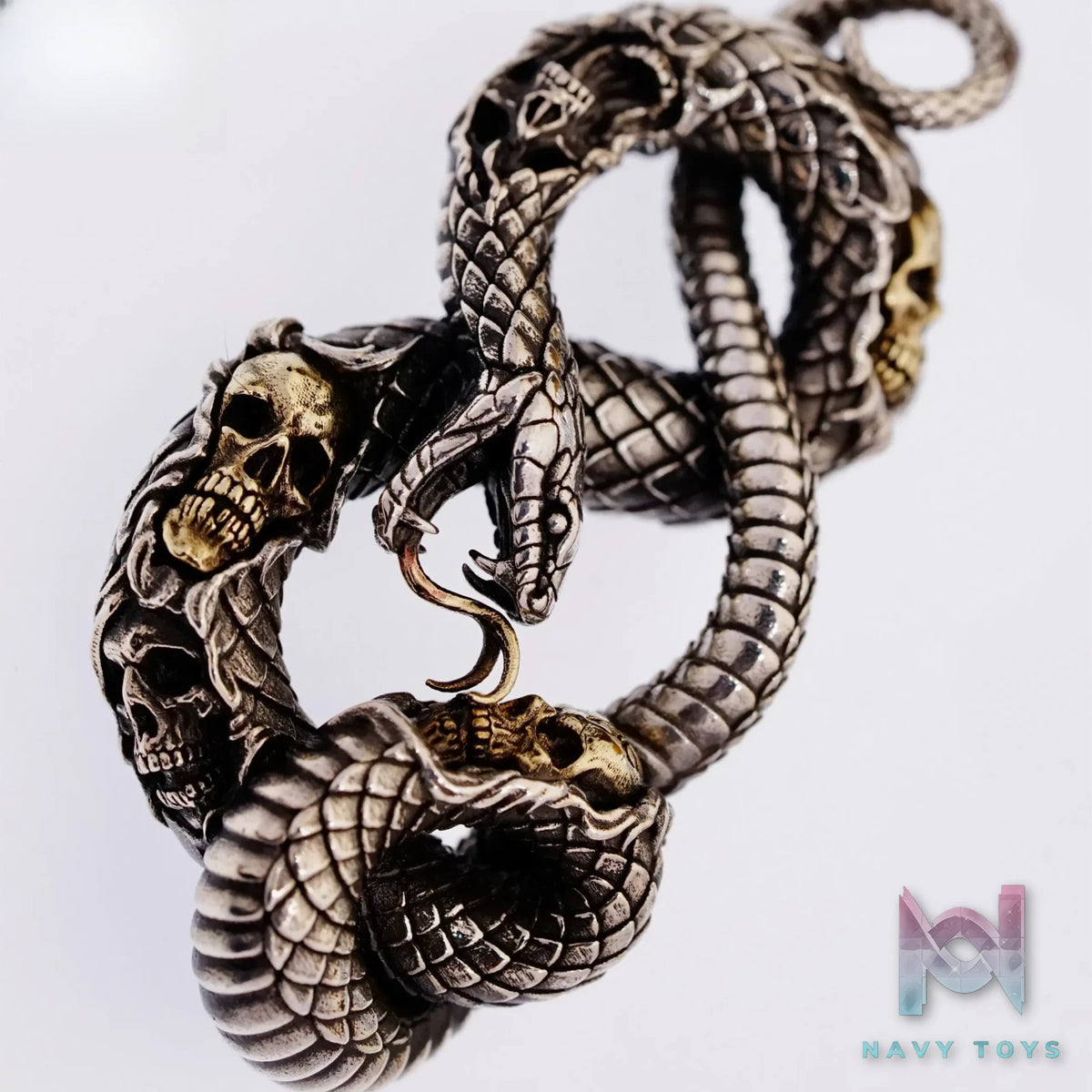 Raven Studio (silver jewelry) – Original Exclusive “Devouring Soul” Skull Snake Pendant Original